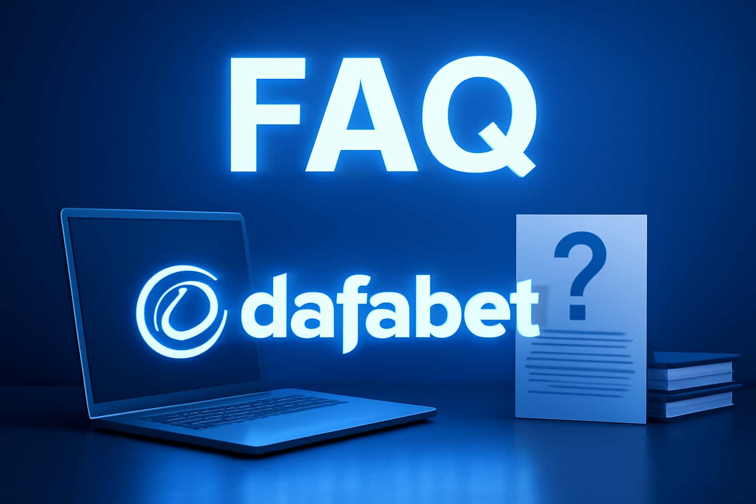 Informational scene illustrating the FAQ for DafaBet