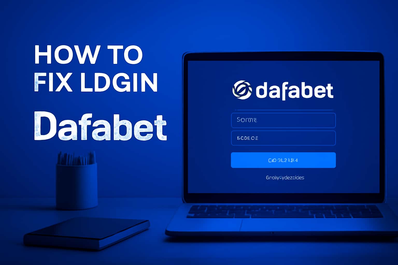 An abstract representation of troubleshooting a login issue on DafaBet.