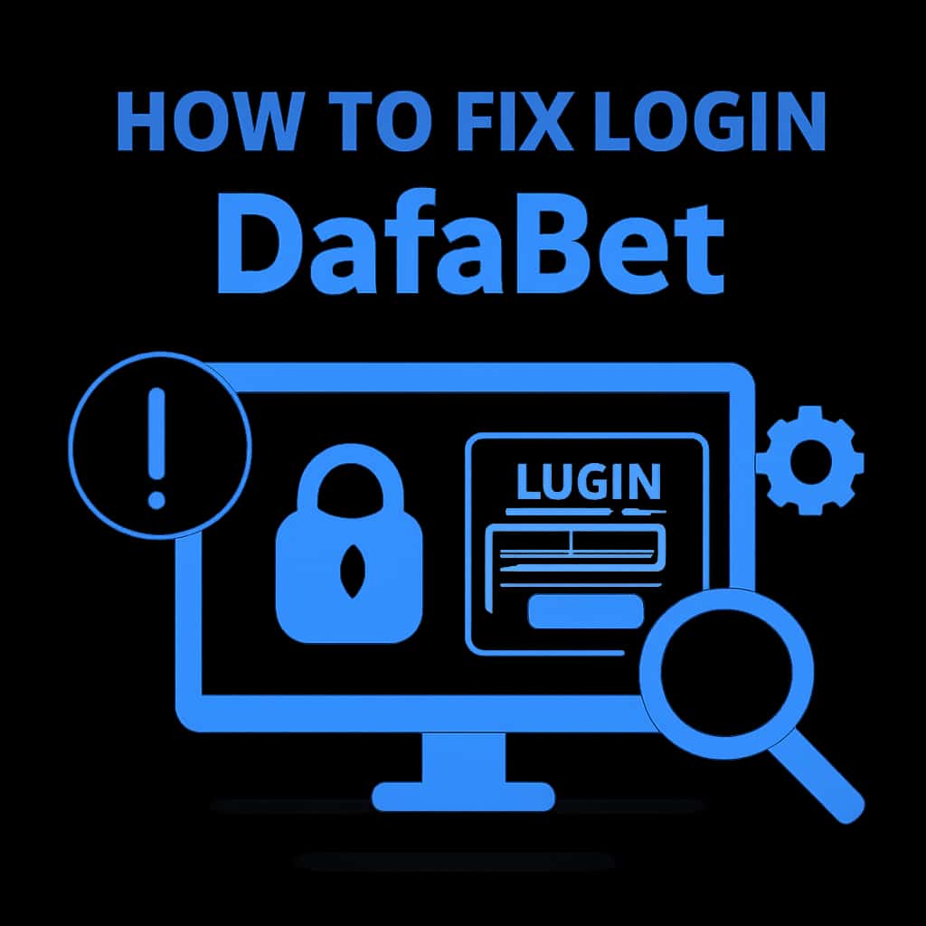 An educational diagram illustrating steps to troubleshoot DafaBet login issues.
